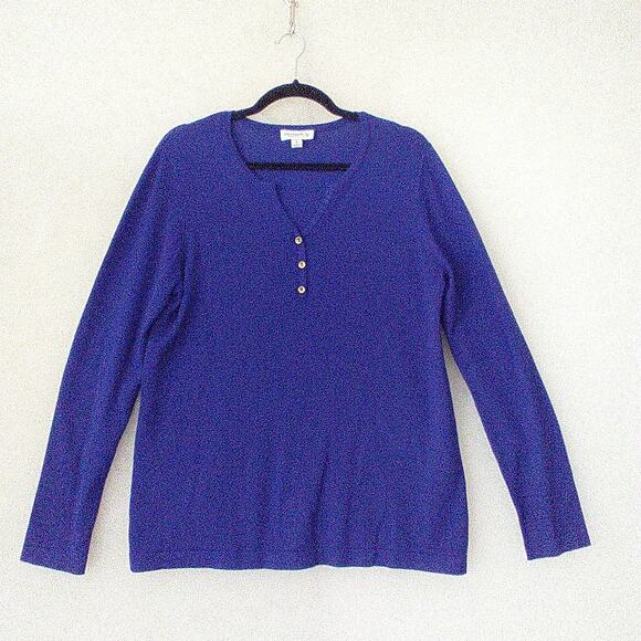 Susan Graver Women's Cardigan Sweater Size Medium Blue Long Sleeved - Picture 1 of 6